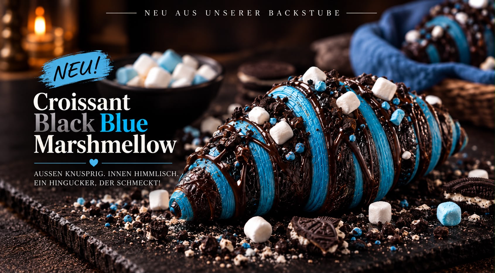 Croissant Black Blue Marshmellow