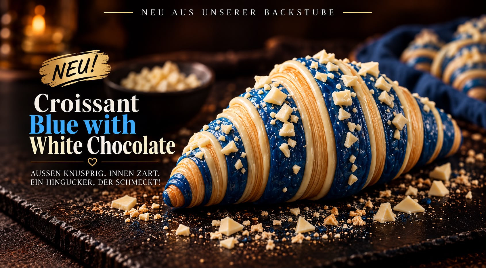 Croissant Blue with White Chocolate