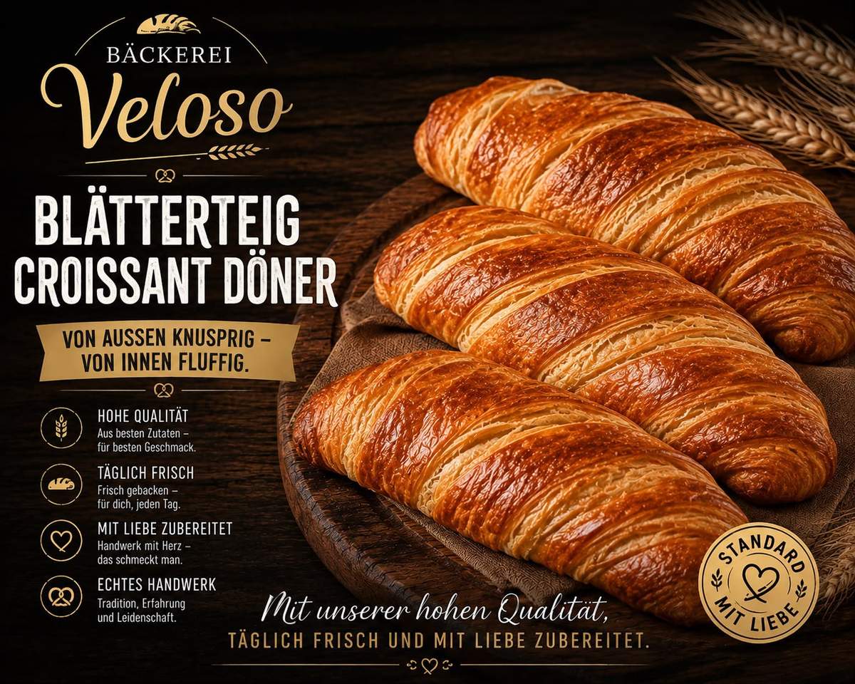 Blätterteig-Croissant Döner von Bäckerei Veloso