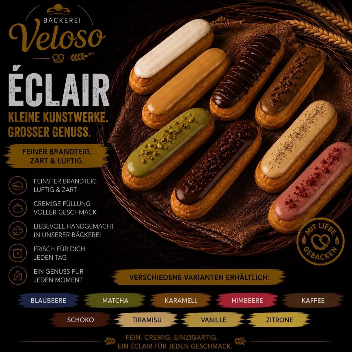 Éclairs von Bäckerei Veloso