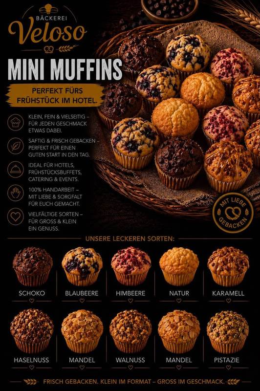 Mini-Muffins Hotels von Bäckerei Veloso