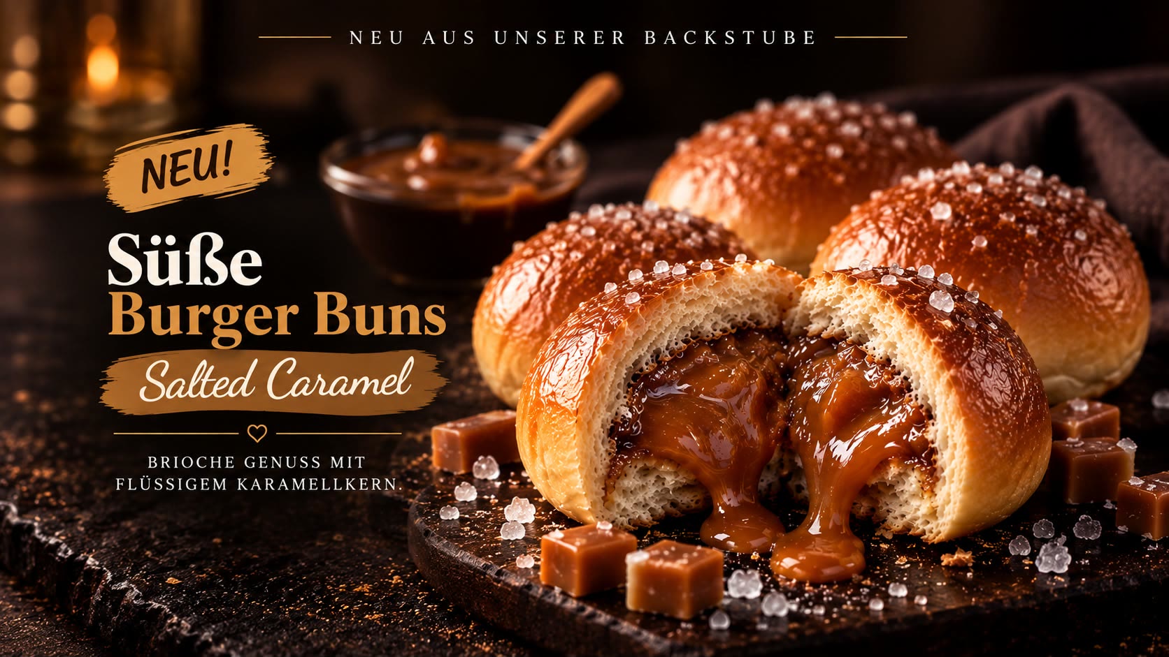 Salted Caramel Burger Bun