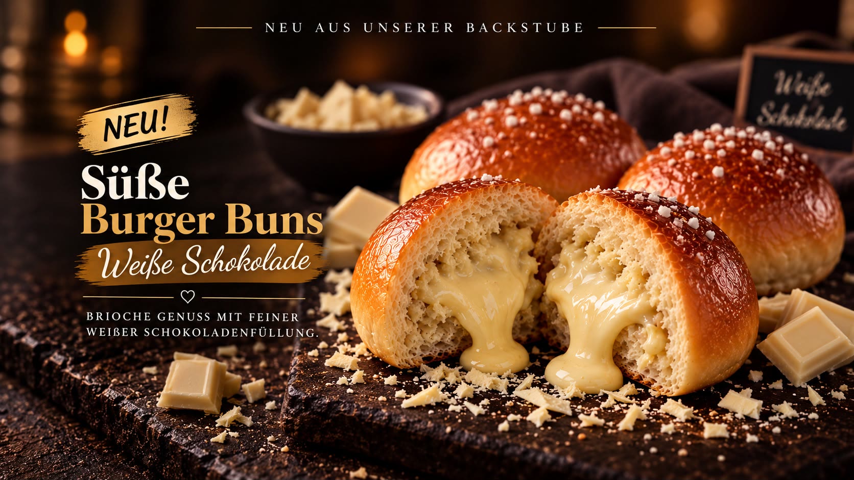 Weiße Schokolade Burger Bun